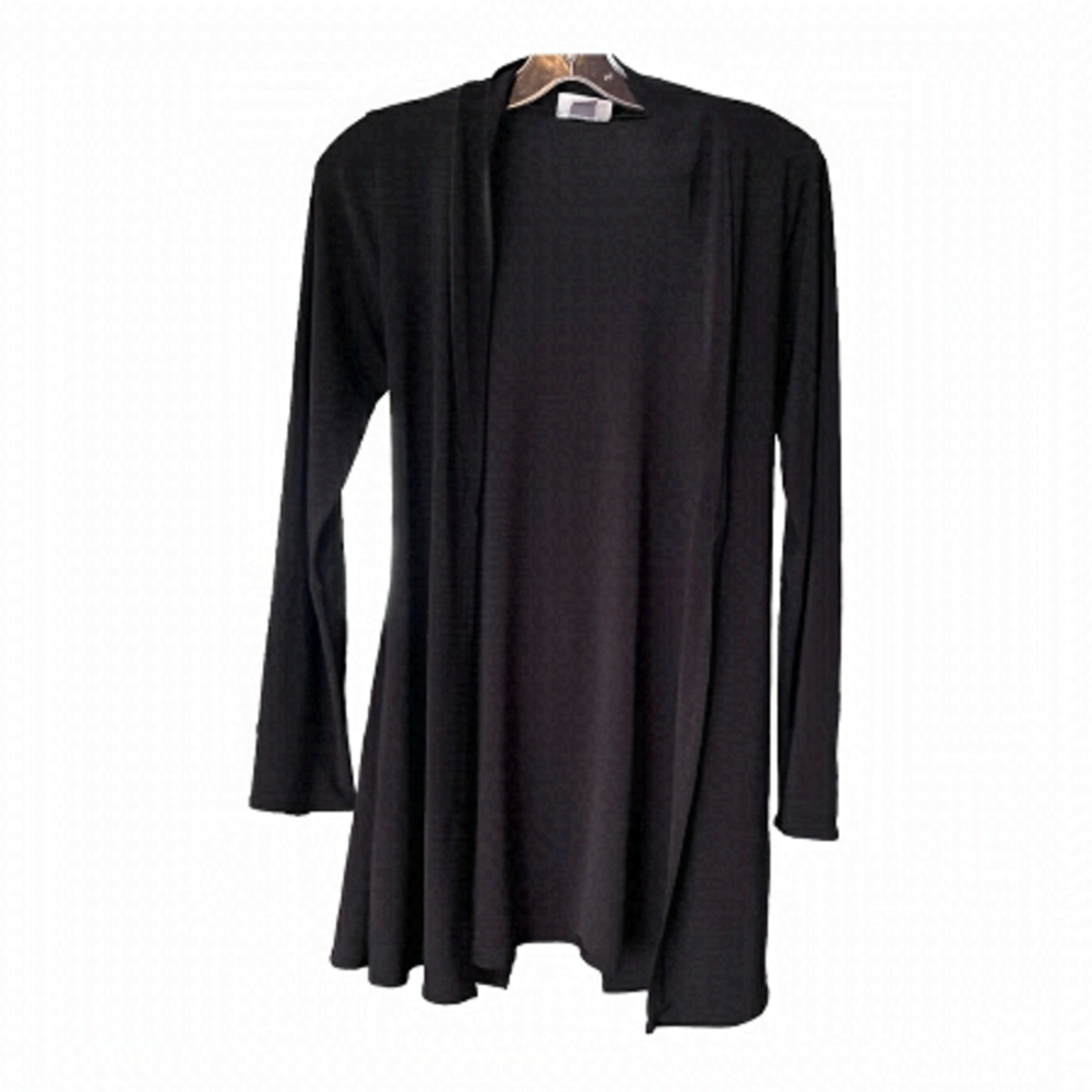 EXHALE Women’s Black Open Polyester Cardigan Size Small
